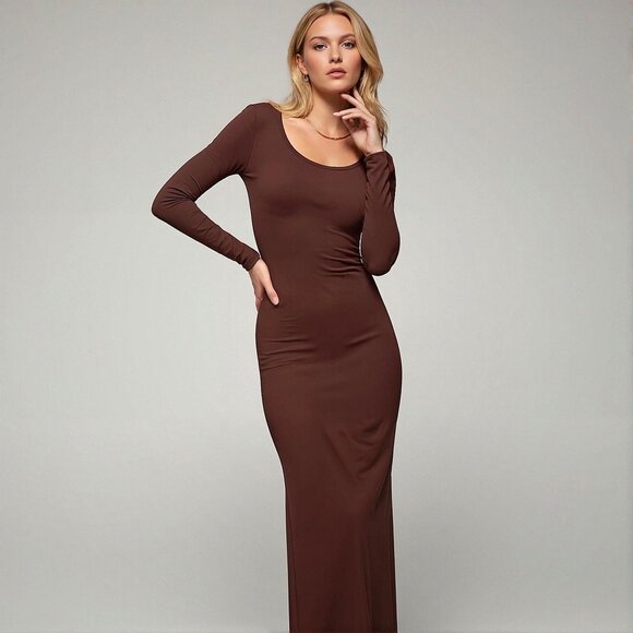 NWT Zara Bodycon Maxi Dress Spiced Apple S - Picture 1 of 11